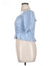 Louna 100% Cotton Blue Short Sleeve Blouse Size XL - photo 5