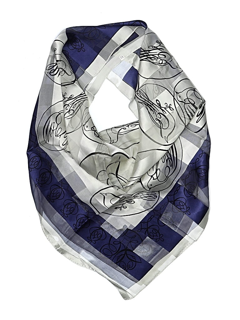 Pre-owned Unbranded Silk Scarf In Gray