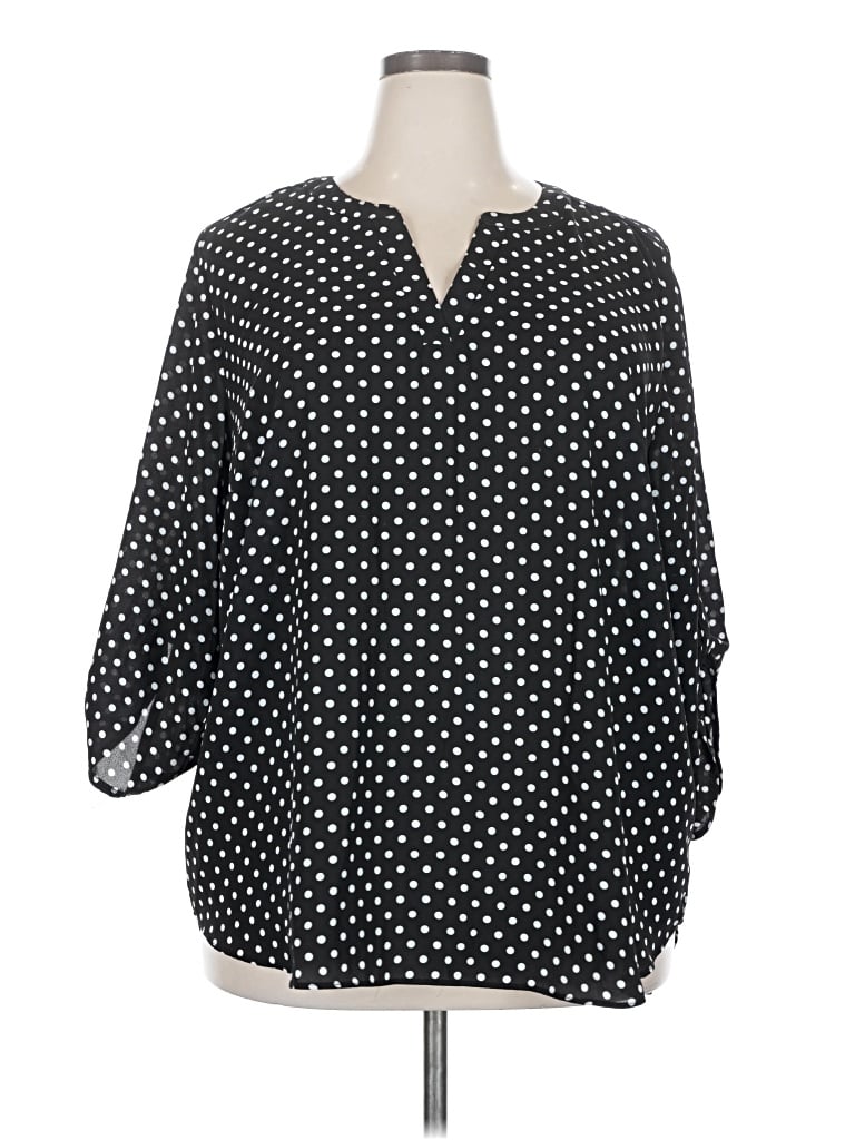 Pre-owned Chaus 3/4 Sleeve Blouse In Black