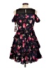 Ob.sess 100% Polyester Floral Black Cocktail Dress Size L (petite) - photo 2