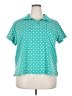 Lands' End Polka Dots Teal Short Sleeve Blouse Size 2X - photo 1