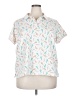 Lands' End Print White Short Sleeve Blouse Size 2X - photo 1
