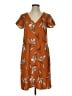 A New Day 100% Polyester Print Orange Casual Dress Size XS - photo 1