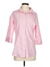 HOTOUCH Pink 3/4 Sleeve Button-Down Shirt Size S - photo 1