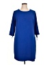 CeCe Solid Blue Casual Dress Size 14W - photo 1