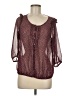 Pins and Needles 100% Polyester Brown 3/4 Sleeve Blouse Size M - photo 1