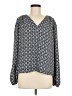 Ann Taylor LOFT 100% Polyester Blue Long Sleeve Blouse Size M - photo 1