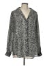 Lizsport Animal Print Silver Long Sleeve Blouse Size L - photo 1