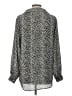 Lizsport Animal Print Silver Long Sleeve Blouse Size L - photo 2