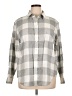 Gap 100% Cotton Checkered-gingham Gray Long Sleeve Button-Down Shirt Size XL - photo 1