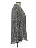 Lizsport Animal Print Silver Long Sleeve Blouse Size L - photo 4