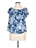 Free Kisses Blue Short Sleeve Blouse Size L - photo 1