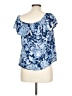 Free Kisses Blue Short Sleeve Blouse Size L - photo 2