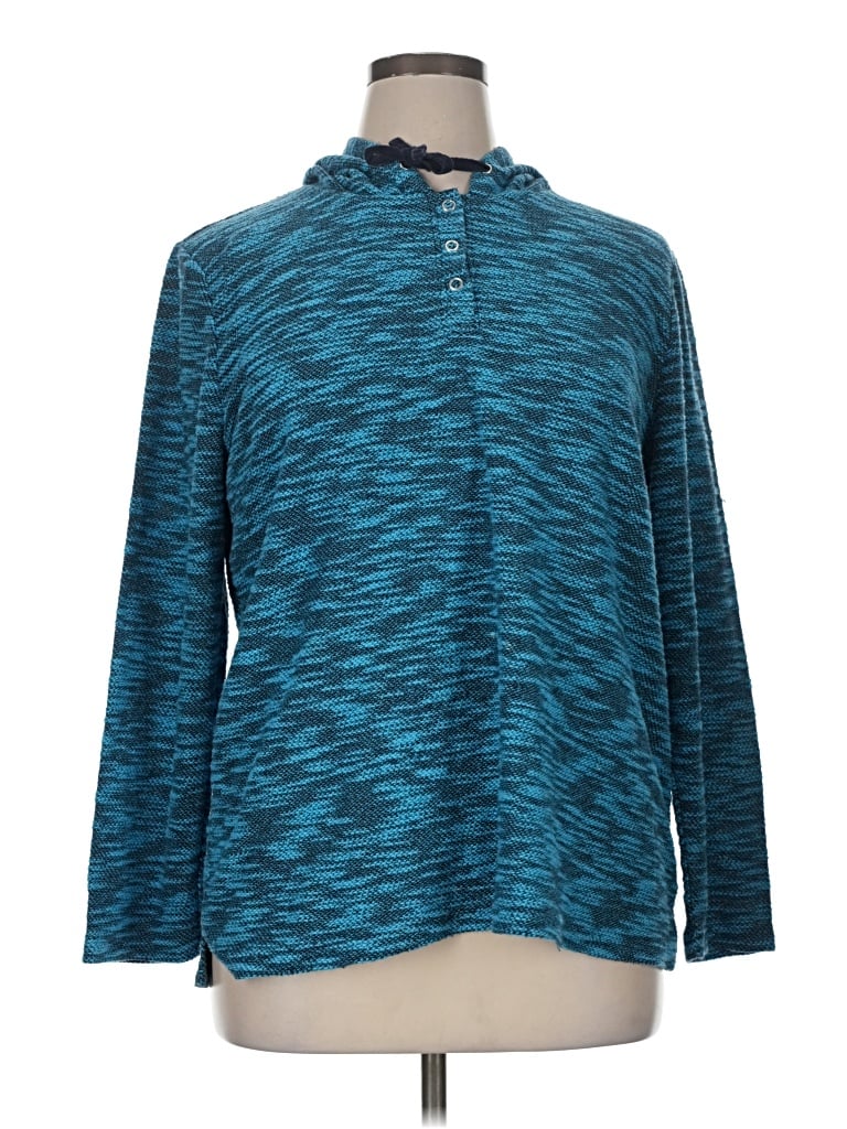 Pre-owned Weekends By Chico's Pullover Sweater In Blue