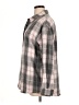 Unbranded 100% Polyester Plaid Gray Long Sleeve Blouse Size XL - photo 5