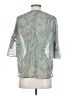 Ellen Tracy 100% Polyester Print Teal Short Sleeve Blouse Size S - photo 2