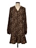 MICHAEL Michael Kors 100% Polyester Animal Print Brown Casual Dress Size XS - photo 1