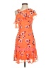 Express 100% Polyester Floral Orange Cocktail Dress Size 0 - photo 1