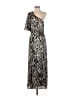 Collective Concepts 100% Polyester Animal Print Silver Green Cocktail Dress Size S - photo 1