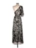 Collective Concepts 100% Polyester Animal Print Silver Green Cocktail Dress Size S - photo 2