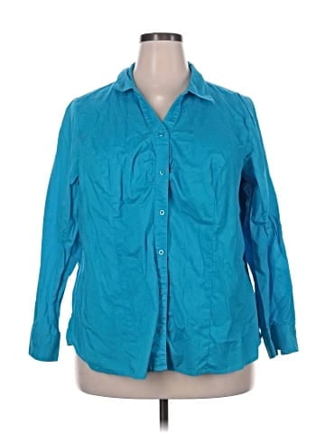Fashion Bug 3/4 Sleeve Button-Down Shirt (view 1)