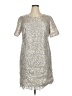 Kay Unger 100% Polyester Metallic Silver Cocktail Dress Size 14 - photo 1