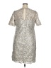 Kay Unger 100% Polyester Metallic Silver Cocktail Dress Size 14 - photo 2