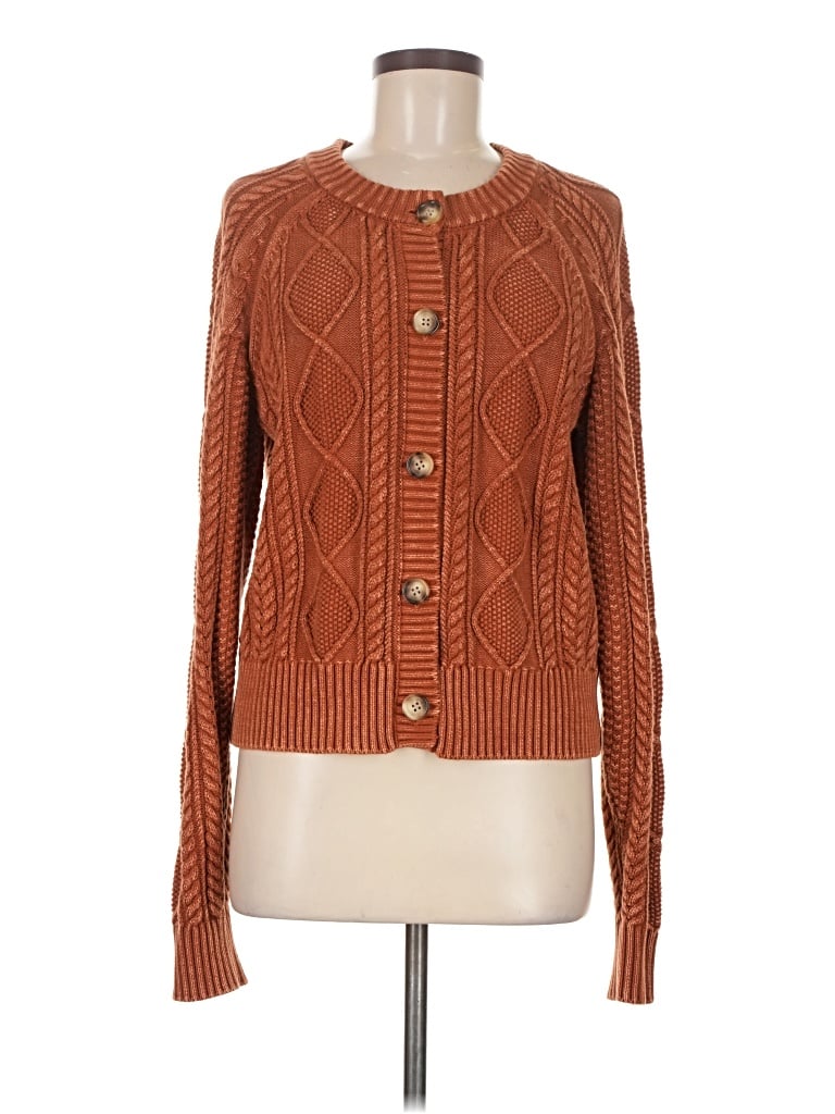 Pre-owned Faherty Cardigan Sweater In Orange
