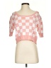 Entro Checkered-gingham Pink Pullover Sweater Size S - photo 1