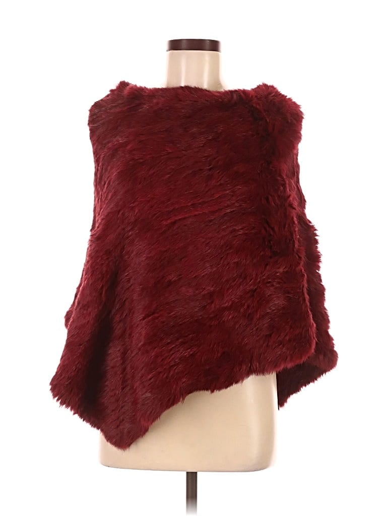 Pre-owned Runway Poncho In Burgundy