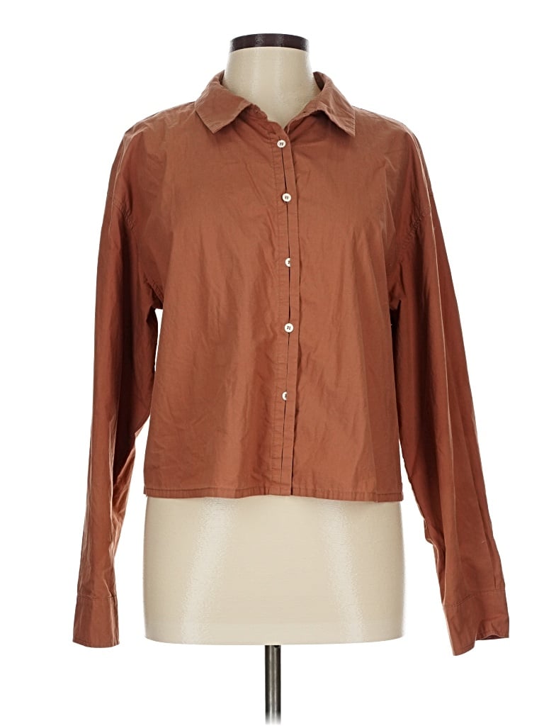 Pre-owned Xirena Long Sleeve Button Down Shirt In Brown