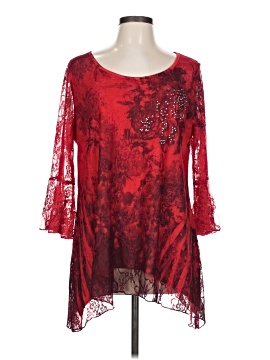 Brittany Black Women Plus Size 2x 3x White Gray Lined Mesh Paisley Top