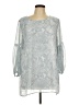Alstyle Apparel & Activewear 100% Polyester Silver 3/4 Sleeve Blouse Size L - photo 1