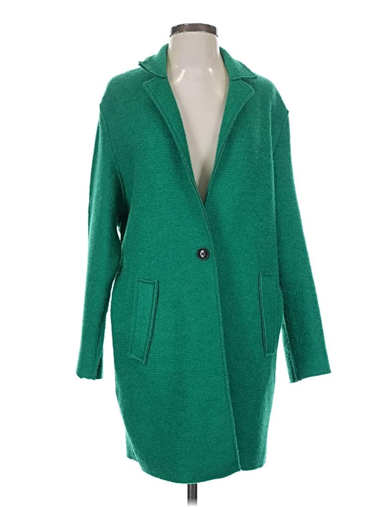 Pre-owned Zara Basic Cardigan Sweater In Green