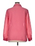 Liz Baker 100% Polyester Houndstooth Pink Long Sleeve Blouse Size 14 - photo 2