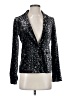 Elevenses Metallic Silver Black Blazer Size 0 - photo 1
