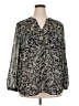 Gap Outlet 100% Polyester Paisley Silver Long Sleeve Blouse Size XXL - photo 1