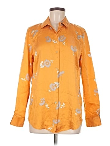 Equipment Long Sleeve Silk Top (view 1)