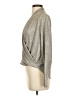 Ariella Metallic Silver Long Sleeve Top Size S - photo 5