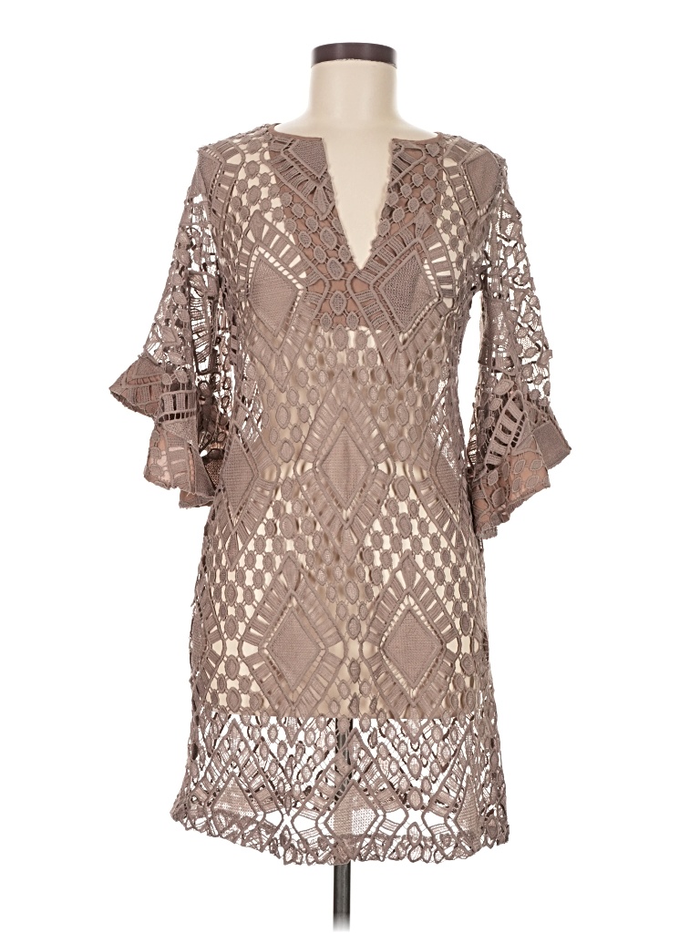 Pre-owned Unbranded Cocktail Dress In Brown