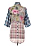 Soft Surroundings Plaid Blue 3/4 Sleeve Blouse Size XS - photo 2