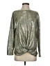 Fourteenth Place Metallic Silver Long Sleeve Top Size M - photo 1