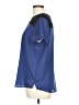 Mossimo 100% Polyester Color Block Blue Short Sleeve Blouse Size L - photo 5