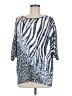 Clara Sun Woo Animal Print Silver 3/4 Sleeve Blouse Size M - photo 1