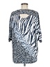 Clara Sun Woo Animal Print Silver 3/4 Sleeve Blouse Size M - photo 2