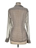 Banana Republic 100% Polyester Metallic Silver Long Sleeve Blouse Size 8 - photo 2