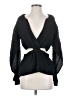 Something Navy Black 3/4 Sleeve Blouse Size S - photo 1