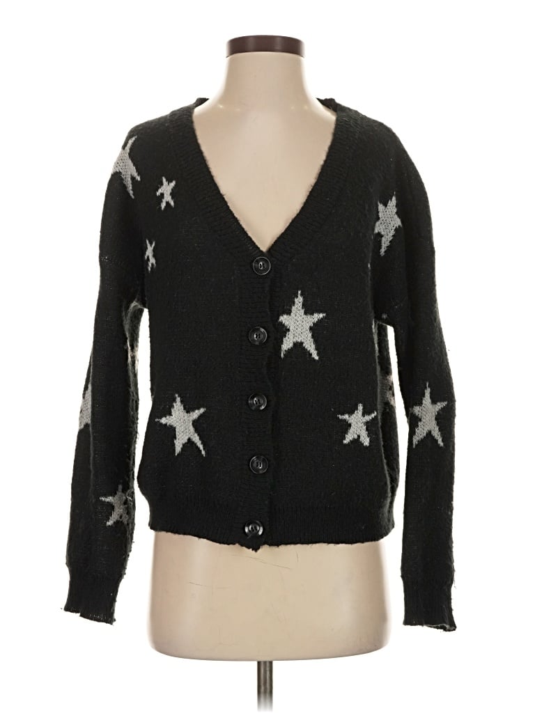Pre-owned Romwe Cardigan Sweater In Black