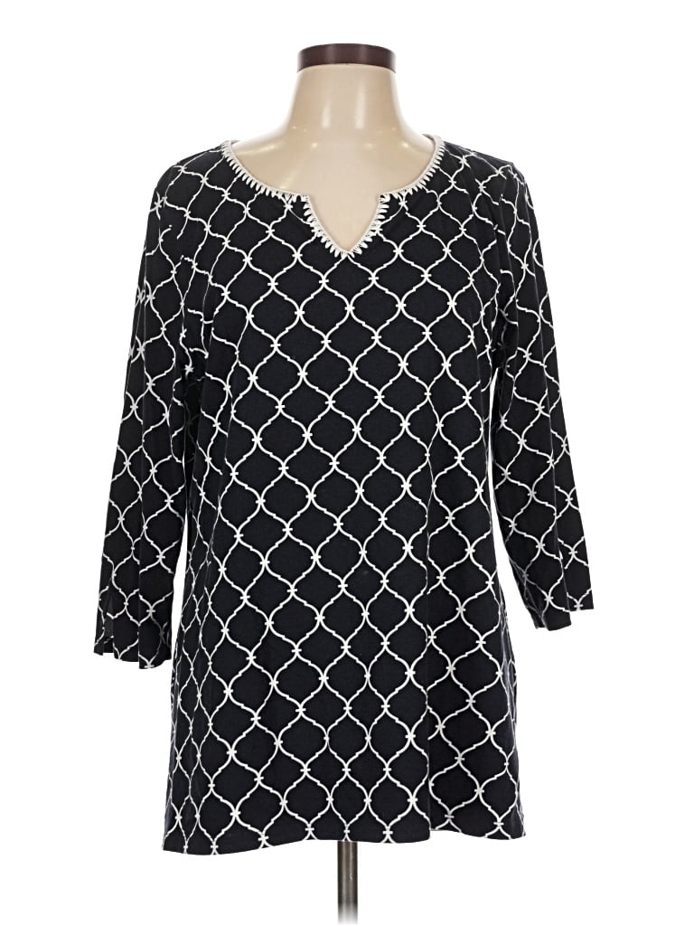 Pre-owned Talbots Outlet 3/4 Sleeve T-shirt In Black