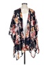 Neslay Paris 100% Polyester Black Blue Kimono Size S - photo 1